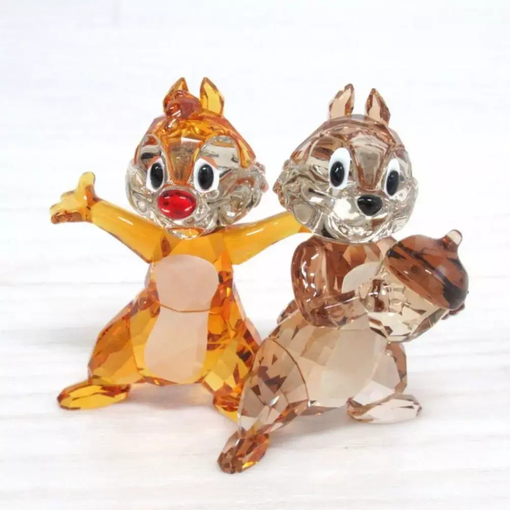 SWAROVSKI スワロフスキー Disney ディズニー チップとデール 置物 クリスタルガラス 5302334