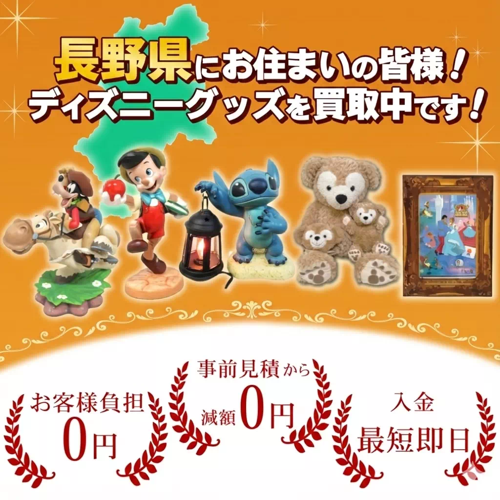 長野県にお住まいの方！ディズニーグッズ売るならディズマニア
