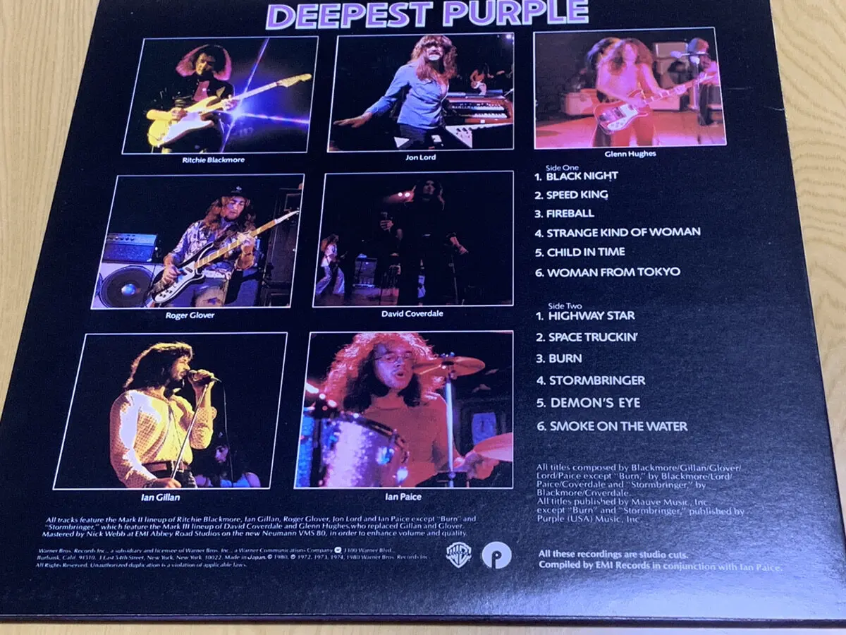 LPレコード Deep PurpleのDEEPEST PURPLEジャケット裏