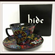 hide 昴珈琲カップ&ソーサー ペイントブラック X JAPAN hide 昴珈琲カップ&ソーサー ペイントブラック