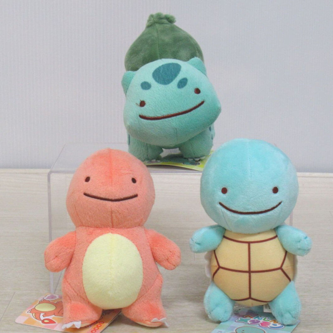 へんしん!メタモンぬいぐるみ 3体（ゼニガメ・フシギダネ・ヒトカゲ）