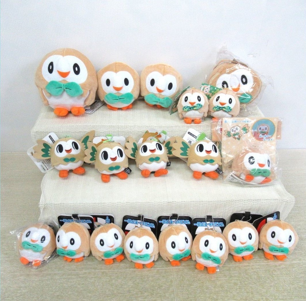 ポケモンセンター製のモクローぬいぐるみやマスコット