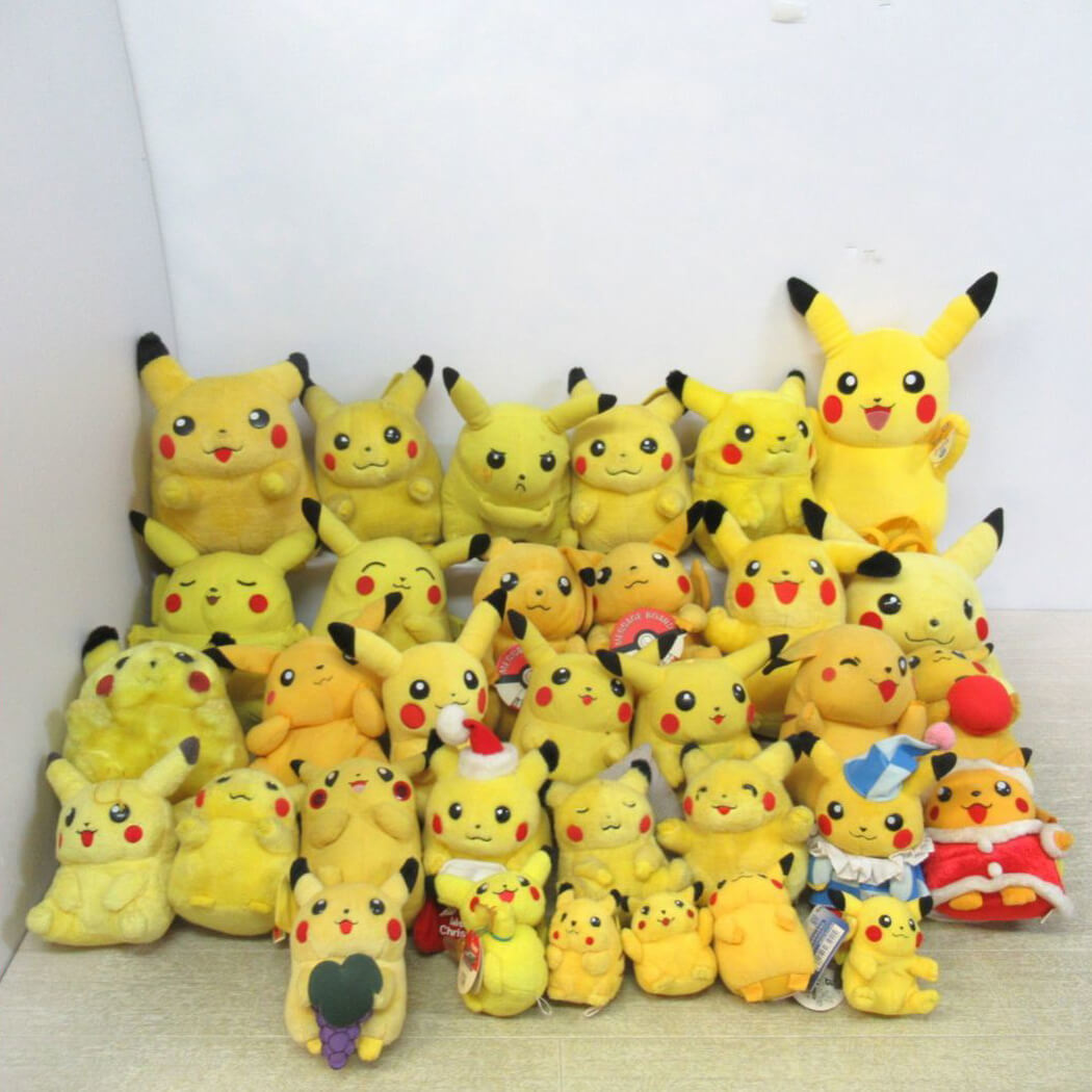 幅広い年代のピカチュウぬいぐるみを大量にお譲りいただきました