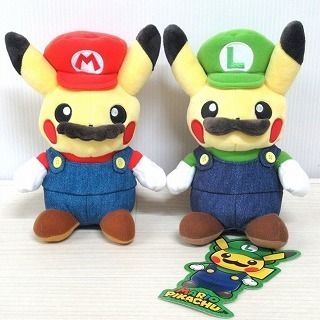 ポケモンセンター限定のマリオピカチュウ＆ルイージピカチュウぬいぐるみ